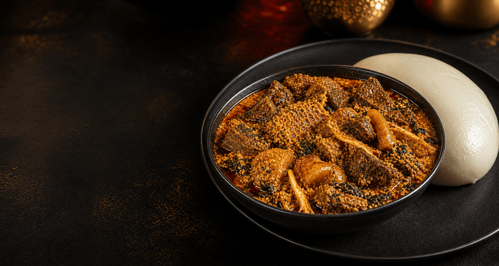 Egusi soup with pounded yam